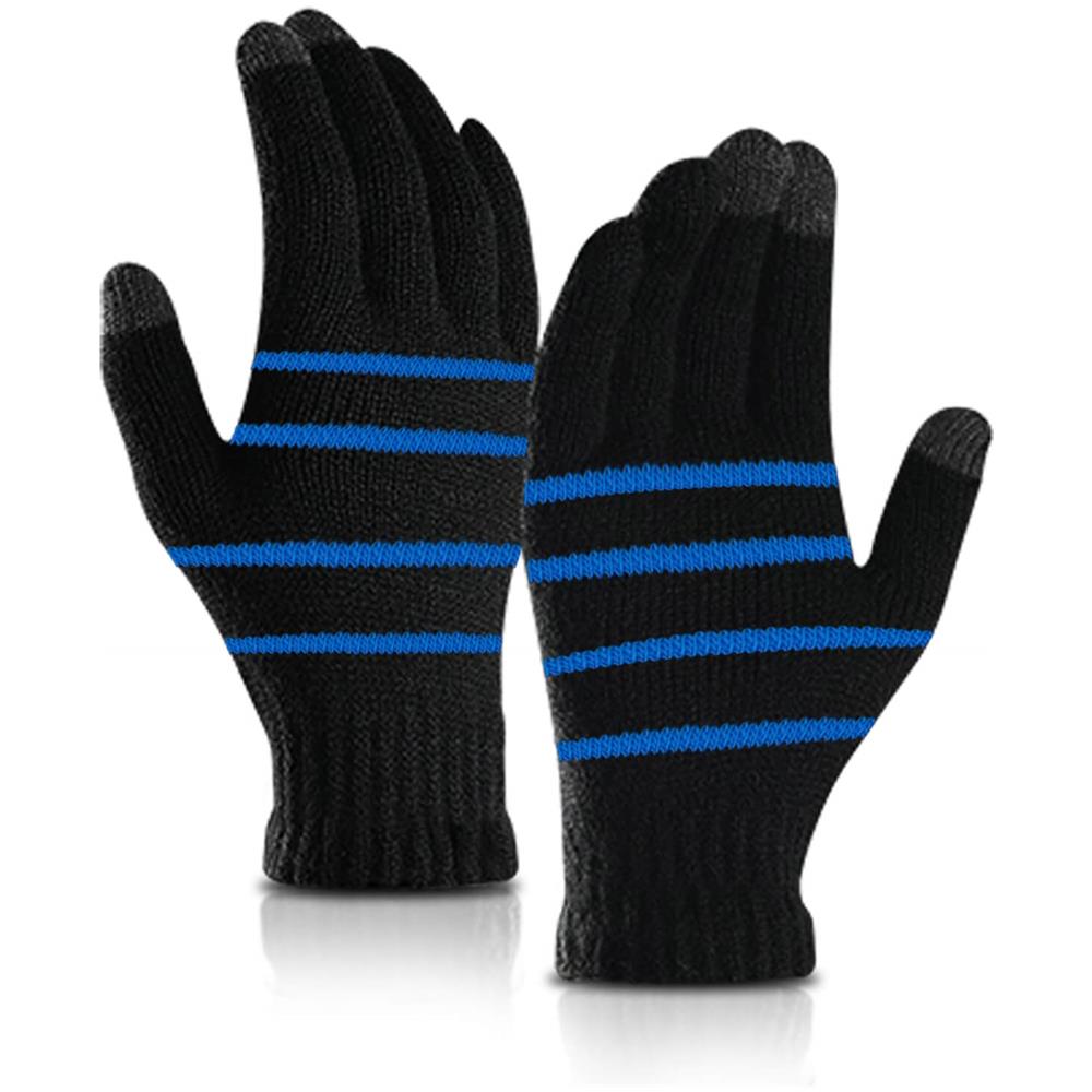 Guanti Per Touchscreen Unisex Fluidità Tattile Inalterata Nero /blu - Foto 2