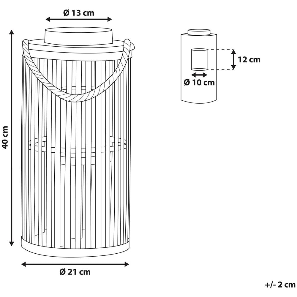 Lanterna In Legno Di Salice Nero 40 Cm Luzon - Foto 2