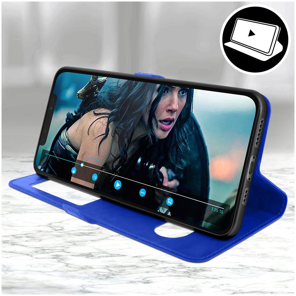 Custodia Apple Iphone 12 / 12 Pro Doppia Finestra Cover Silicone Blu - Foto 2