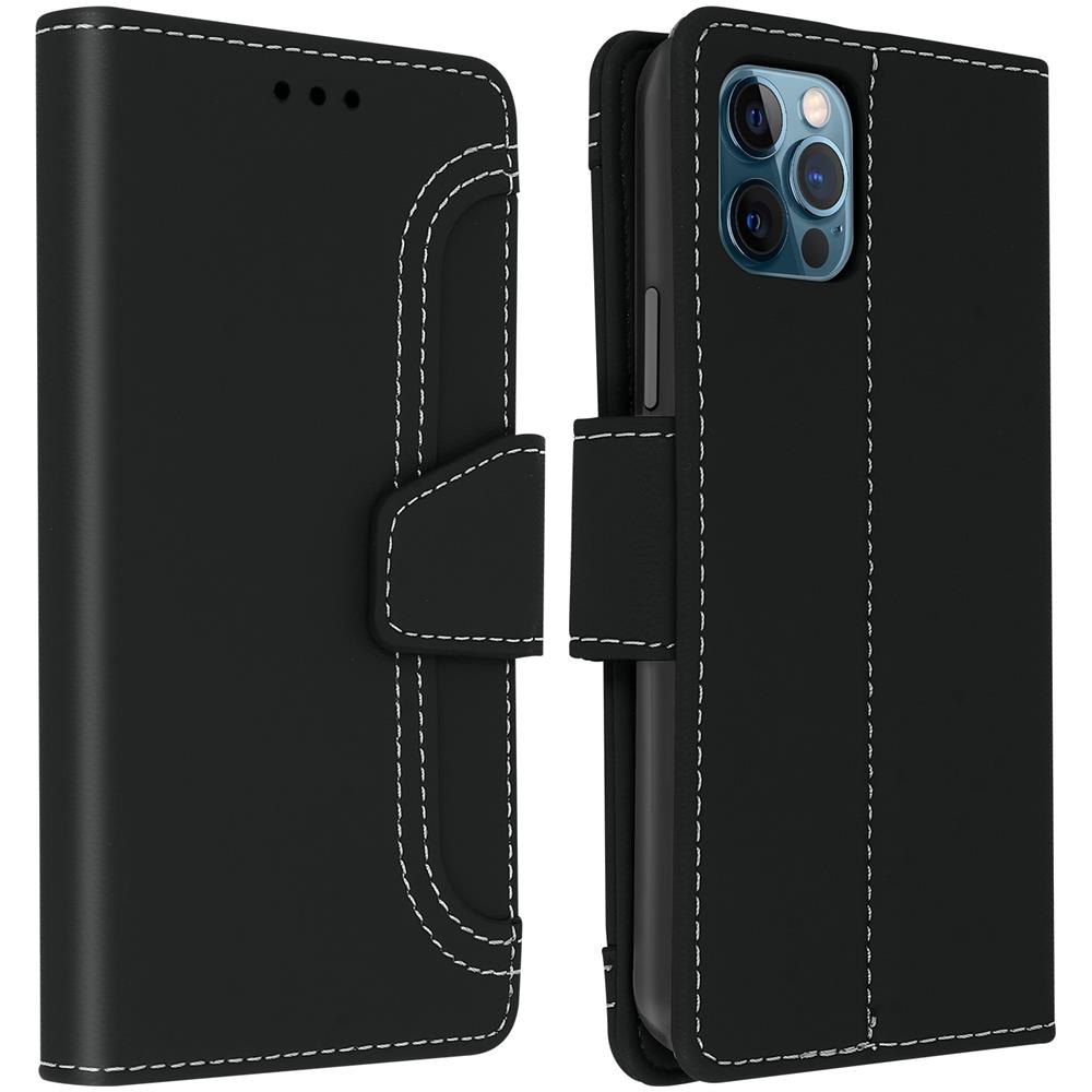 Custodia Iphone 12 Pro Max A Portafoglio Funzione Supporto - Nero - Foto 1