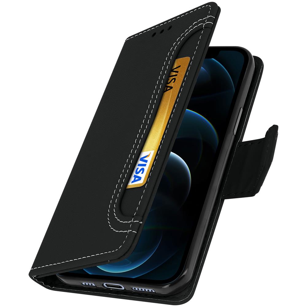 Custodia Iphone 12 Pro Max A Portafoglio Funzione Supporto - Nero - Foto 5