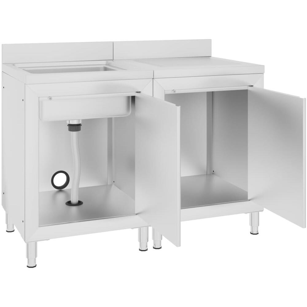 Mobiletto da Cucina con Lavandino in Acciaio Inox 120x60x96 cm - Foto 2