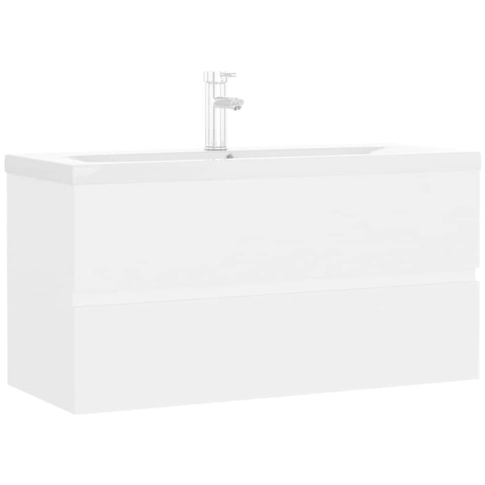 Mobile con Lavabo Integrato Bianco in Legno Multistrato - Foto 2