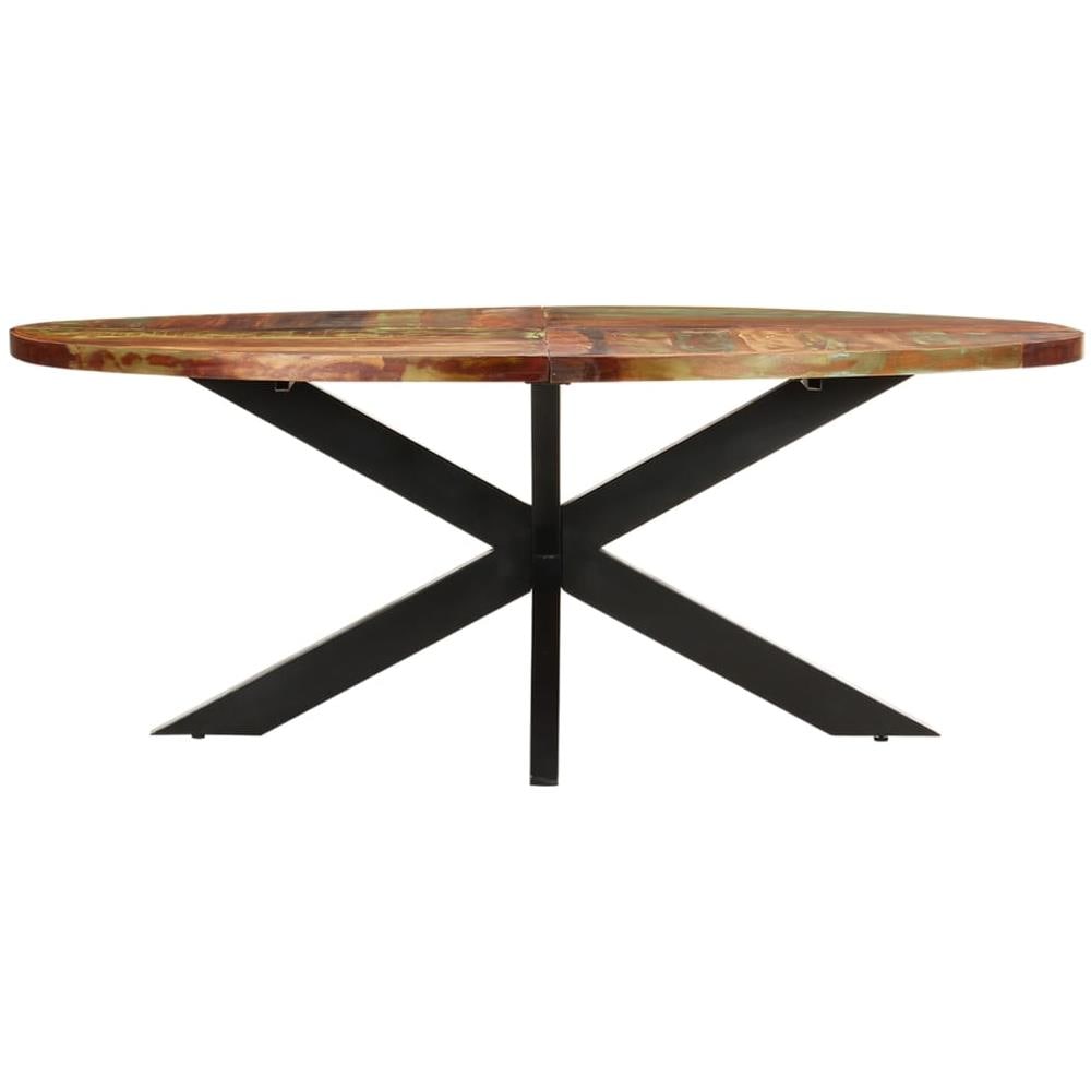 Tavolo Da Pranzo 200x100x75cm In Legno Massello Di Recupero - Foto 2