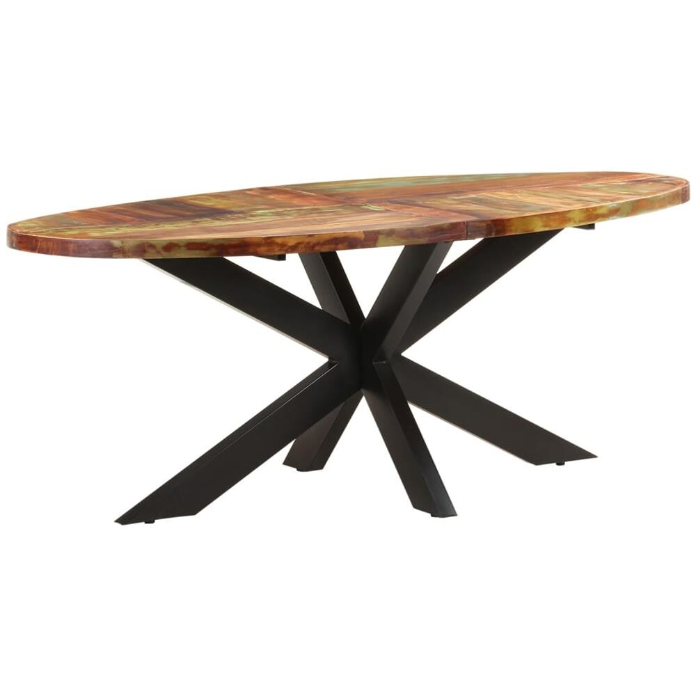 Tavolo Da Pranzo 200x100x75cm In Legno Massello Di Recupero - Foto 8