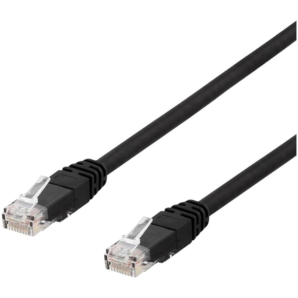 Cavo Patch U / Utp Cat6 1m, 250 Mhz, Resistente Ai Raggi Uv, Nero - Foto 1