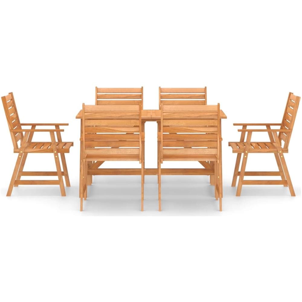 Set da Pranzo da Giardino 7 pz in Legno Massello di Acacia - Foto 3