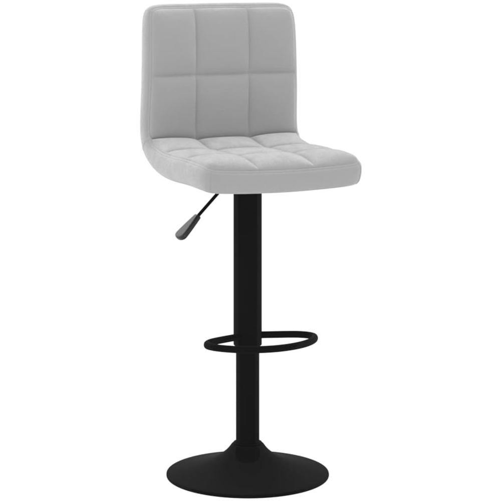 Sgabello Da Bar Grigio Chiaro In Velluto - Foto 1