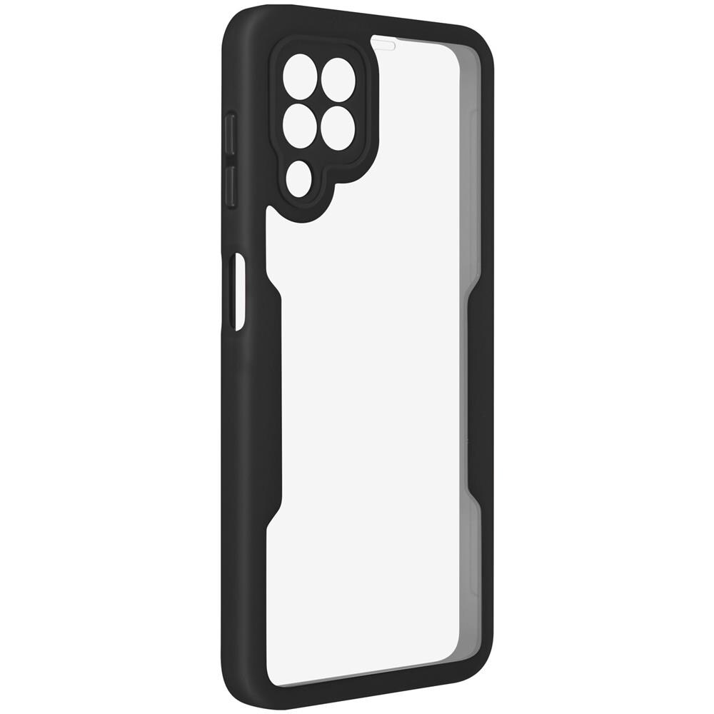 Cover Galaxy A22 4g Retro Plexiglass Fronte Polimero Rinforzata Bordo Nero - Foto 2