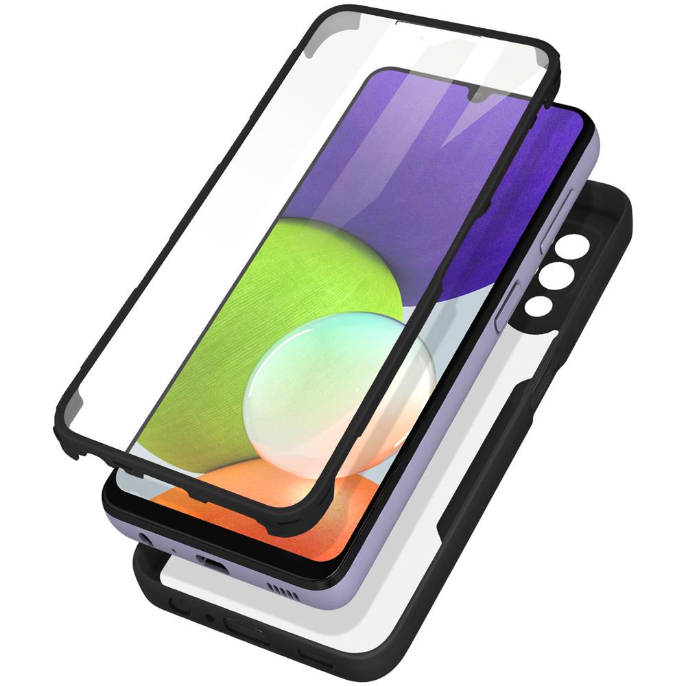 Cover Galaxy A22 4g Retro Plexiglass Fronte Polimero Rinforzata Bordo Nero - Foto 1