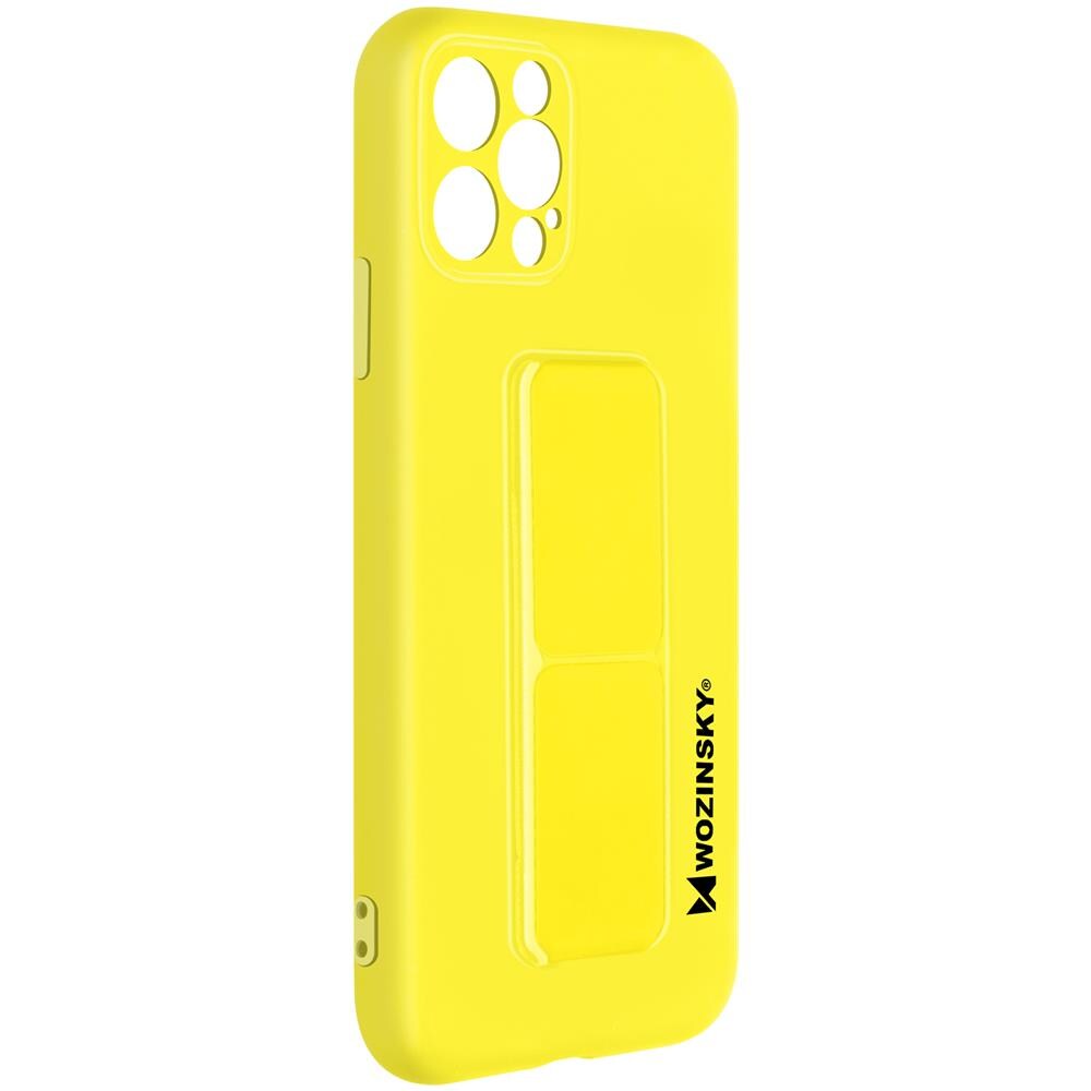 Cover Per Iphone 12 Pro Max Cavalletto Pieghevole Magnetico Gialla - Foto 5