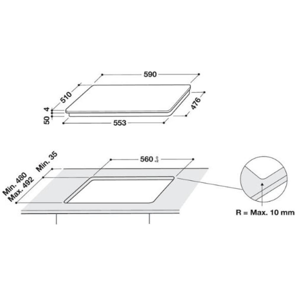 Piano Cottura A Induzione 60cm 3 Fuochi 7200w Nero - Wbb3760bf - Foto 4