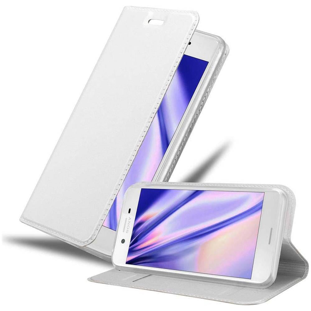 Custodia Compatibile Con Sony Xperia X In Classy Argento - Coperchio Protettiva Con Chiusura Magnetica, Funzione Stand E Tasca Per Le Carte - Foto 1