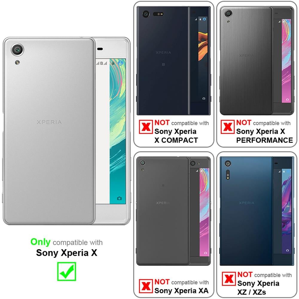 Custodia Compatibile Con Sony Xperia X In Classy Argento - Coperchio Protettiva Con Chiusura Magnetica, Funzione Stand E Tasca Per Le Carte - Foto 2