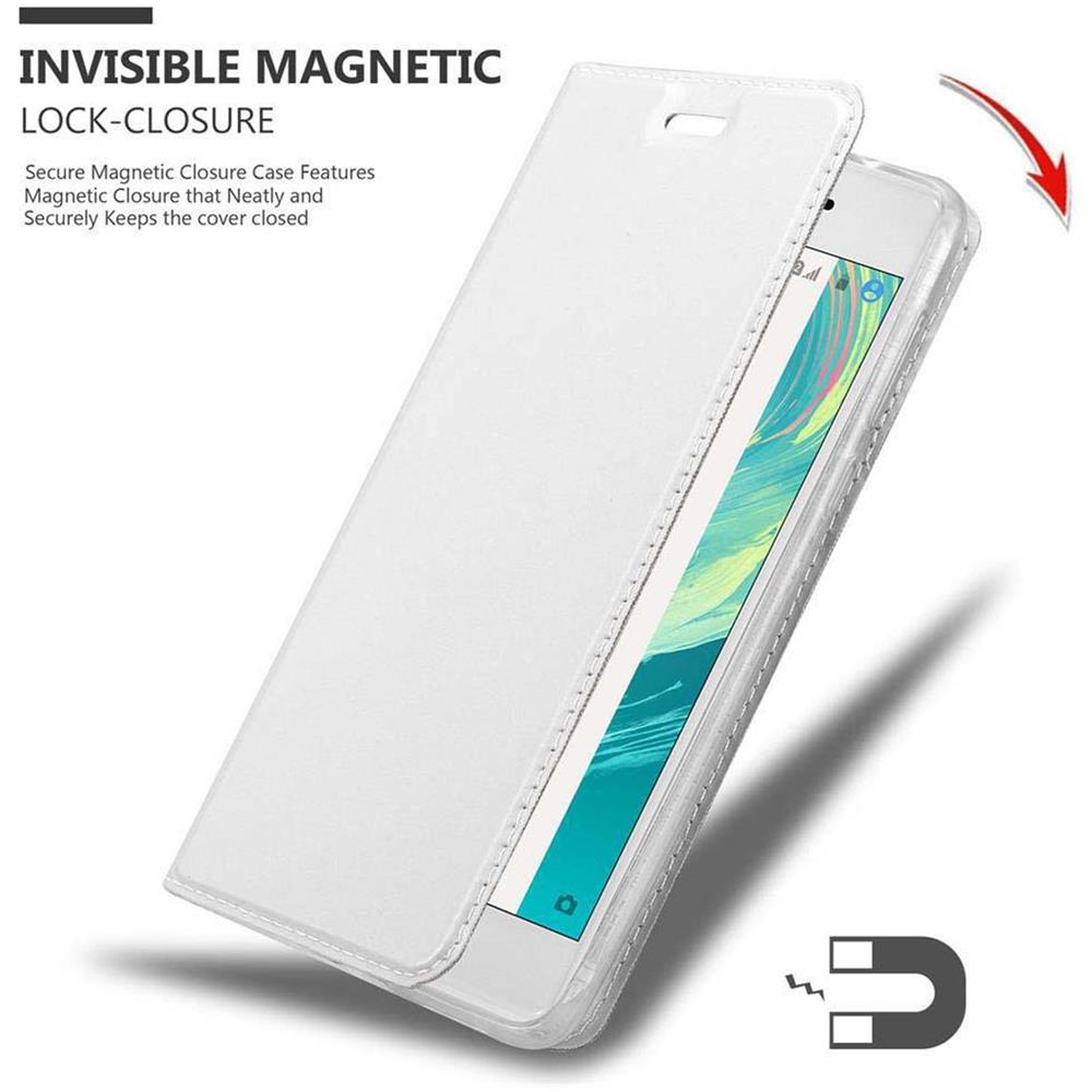 Custodia Compatibile Con Sony Xperia X In Classy Argento - Coperchio Protettiva Con Chiusura Magnetica, Funzione Stand E Tasca Per Le Carte - Foto 8