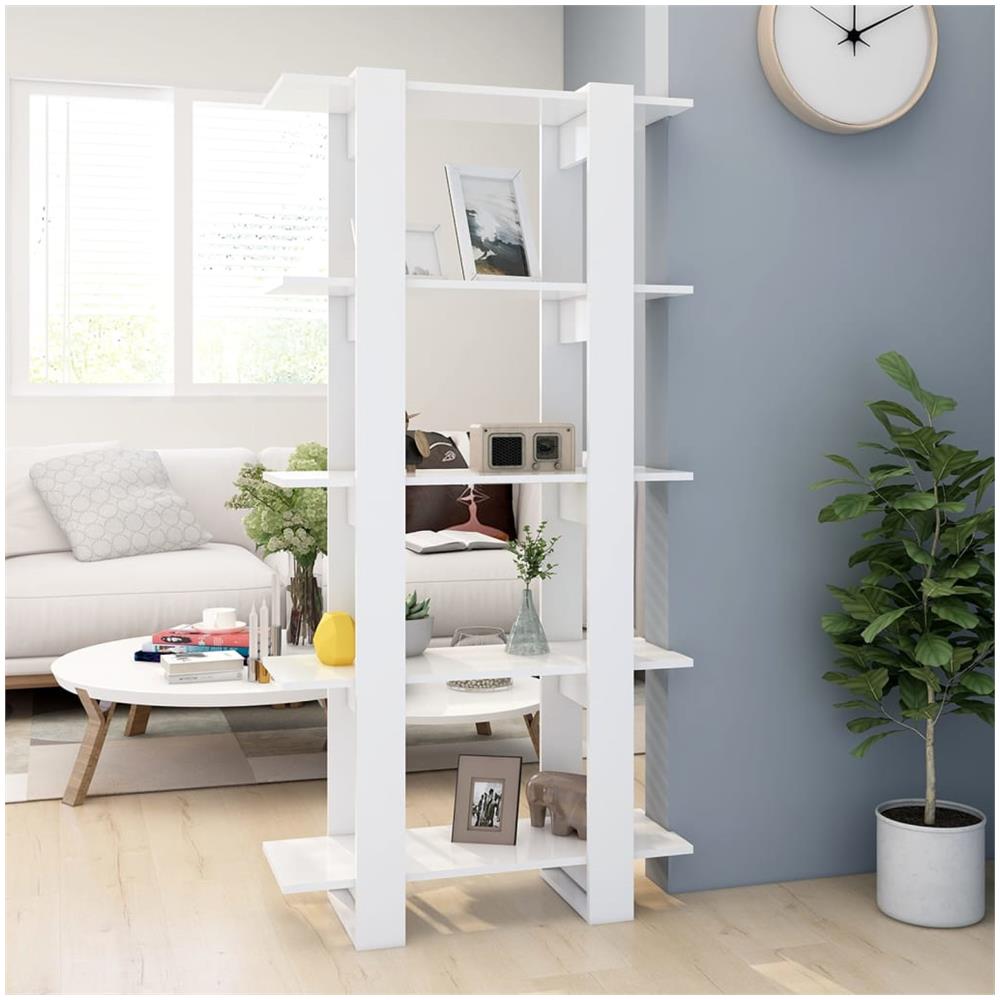 Libreria /Divisorio Bianco 80x30x160 cm in Legno Multistrato - Foto 1