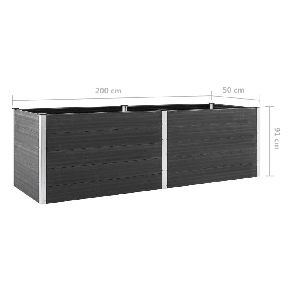Fioriera Rialzata Da Giardino 200x50x91 Cm In Wpc Grigio - Foto 5