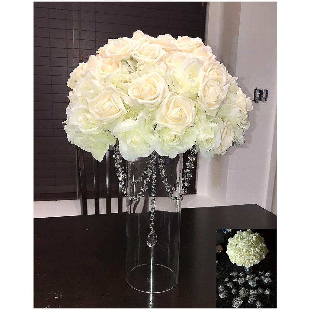 KingYH 2 Pezzi 170cm Ghirlanda di Rose Artificiale 60 Rose Vite di