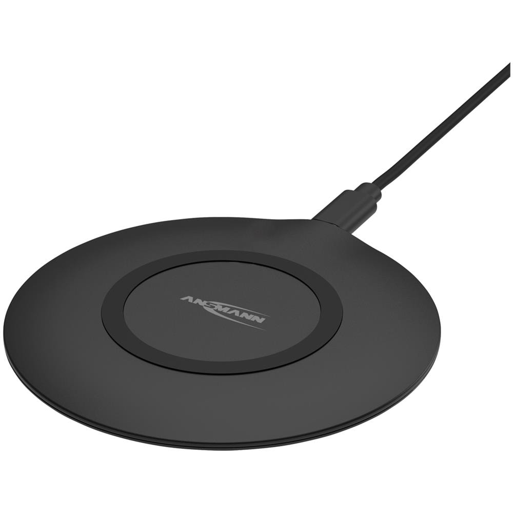Ansmann Caricatore Wireless 15w In Plastica Nero, Stazione Di Ricarica Qi Ø10cm Con Led - Foto 1