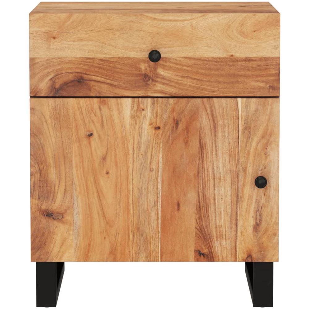 Comodino 50x33x60 Cm Legno Massello Acacia E Legno Multistrato - Foto 3