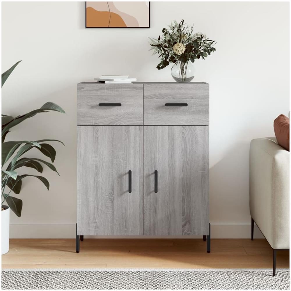 Credenza Grigio Sonoma 69,5x34x90 Cm In Legno Multistrato - Foto 1