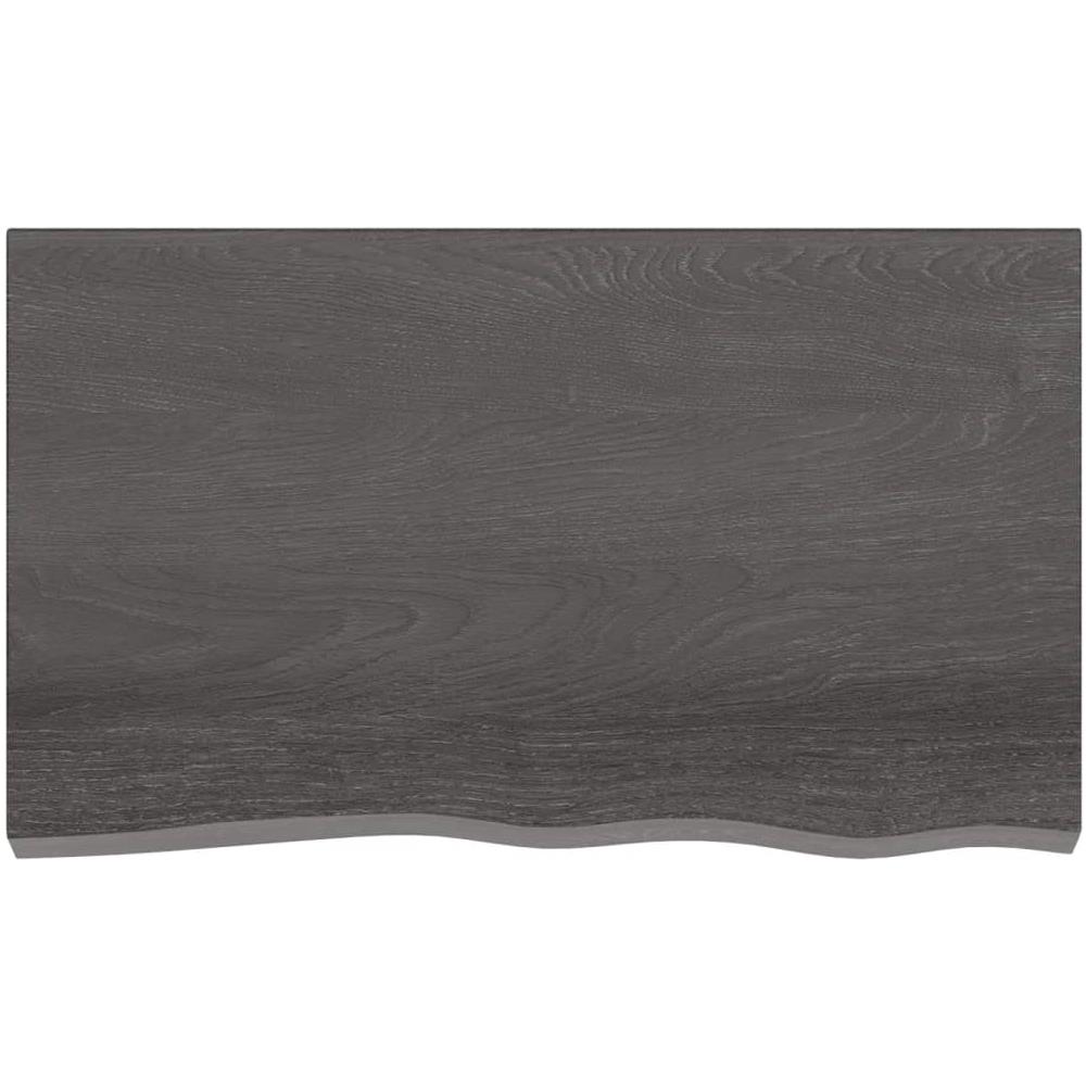 Ripiano Marrone Scuro 100x60x (2-4) cm Massello Rovere Trattato - Foto 2