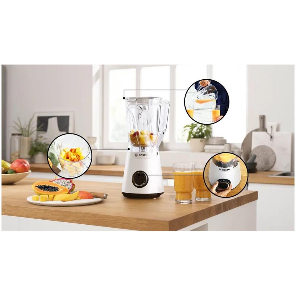 Mmb6141w Frullatore Con Bicchiere Capacita' 1.5 Litri Potenza 1200 Watt 2 Velocita' Colore Bianco - Foto 2