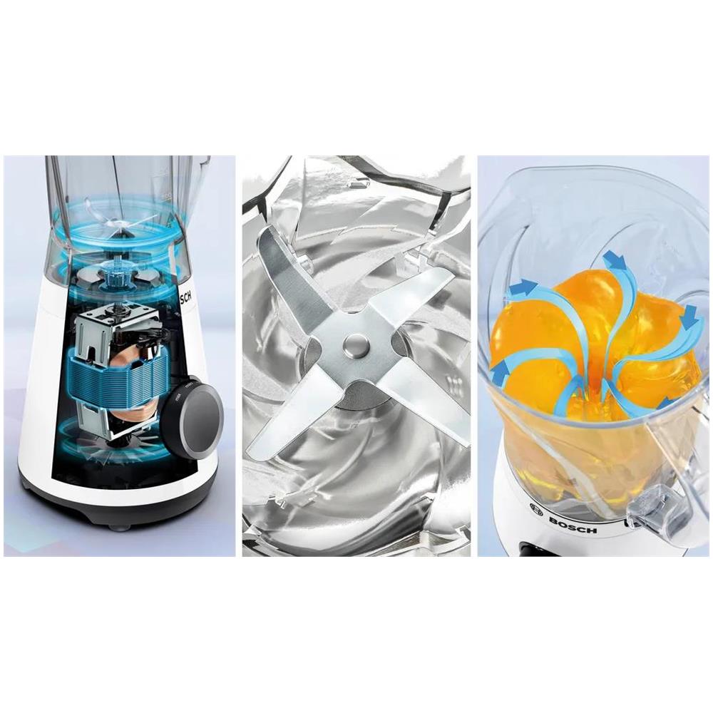 Mmb6141w Frullatore Con Bicchiere Capacita' 1.5 Litri Potenza 1200 Watt 2 Velocita' Colore Bianco - Foto 4