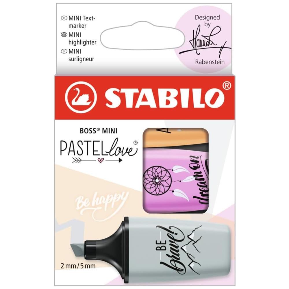 BOSS MINI Pastellove 2.0 - Evidenziatore - Astuccio da 3 - Grigio Polvere /Fucsia Freddo /Arancione Papaya - Foto 1