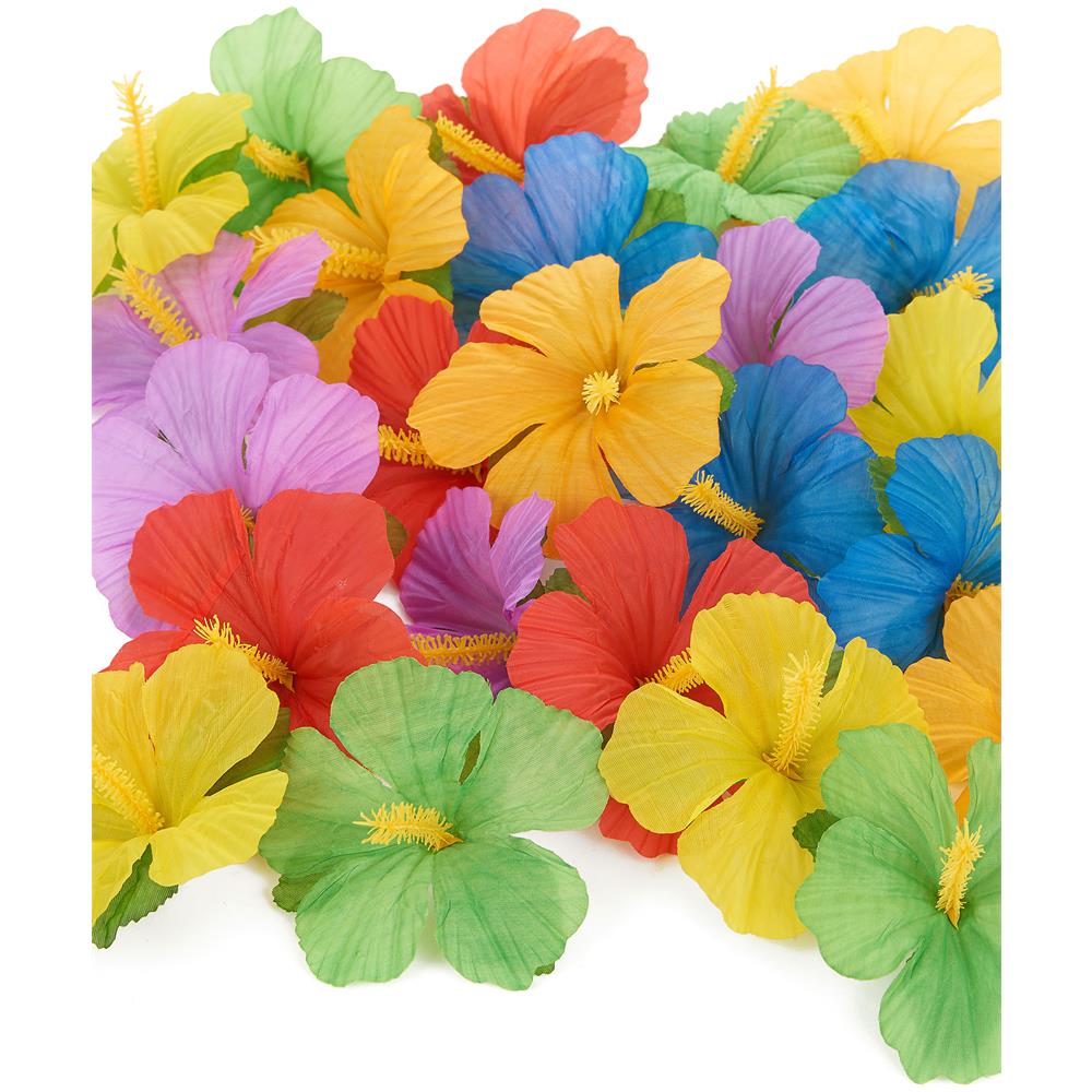 Festivifete 24 Fiori Hawaiani Di Stoffa Colorata Taglia Unica Eprice