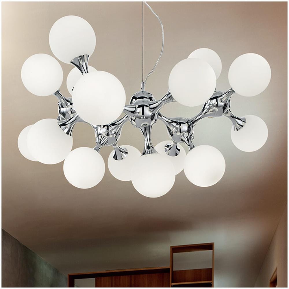 Lampada A Sospensione 15 X 40w E14 Cromo - Foto 2