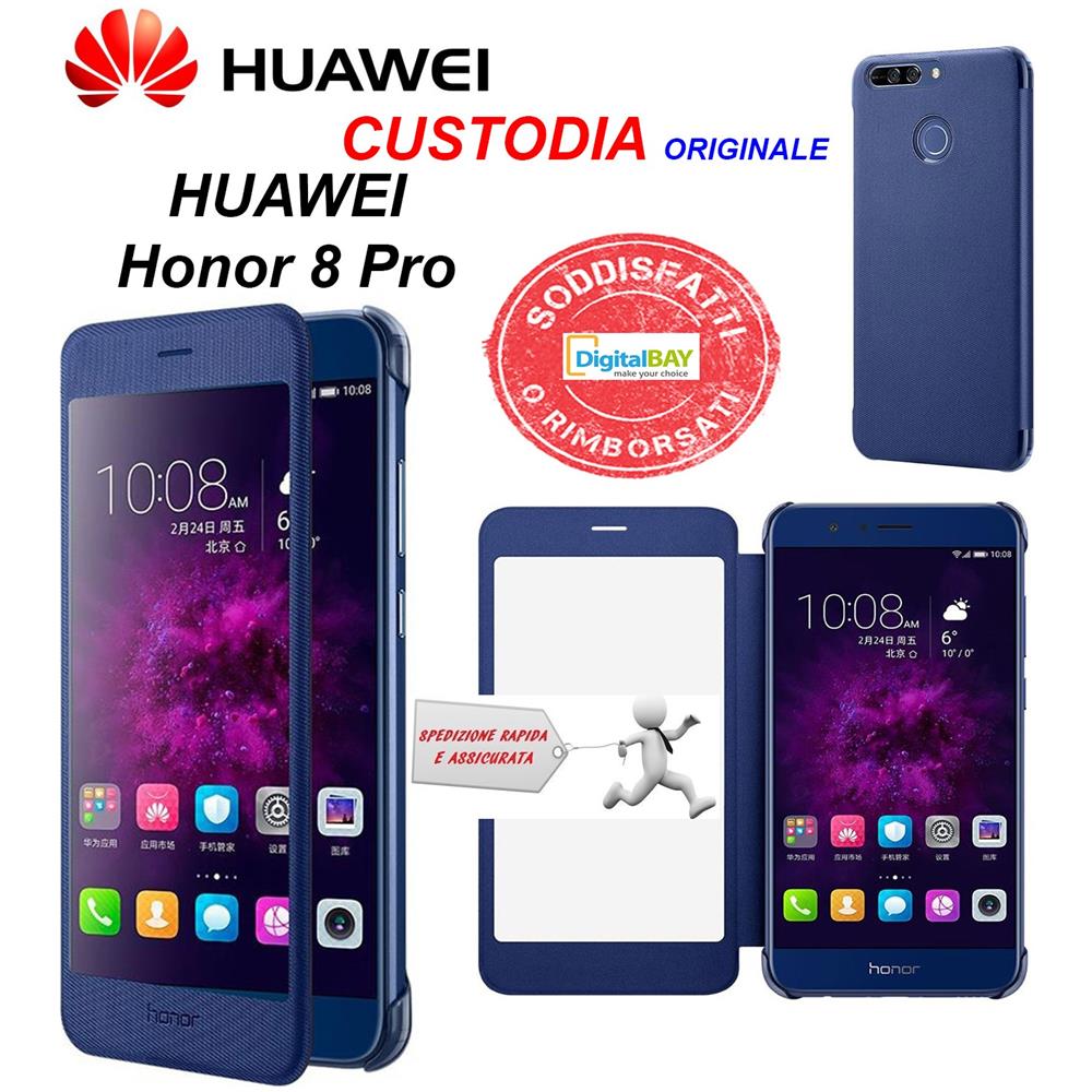 Custodia Smart Cover View Flip Case Blu Originale Huawei Per Honor 8 Pro - Foto 1