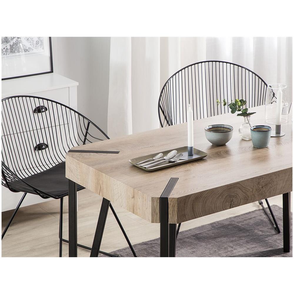 Tavolo Da Pranzo In Color Taupè E Nero 130x80cm Cambell - Foto 2