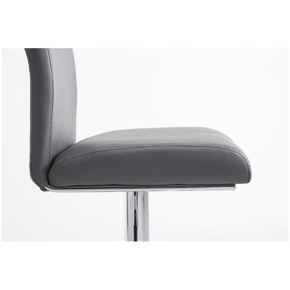Sgabello Design Köln Con Schienale E Poggiapiedi I Sgabello Alto Imbottito In Similpelle Girevole E Regolabile 60-80,5 CM Grigio - Foto 5
