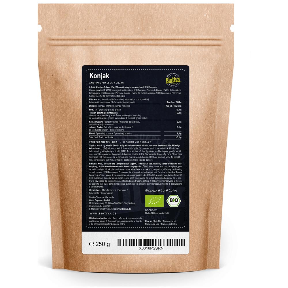 Konjak Polvere Organica - Konjak Radice - E425 - Glucomannano - Amorphophallus Konjac - Senza Additivi - 100% Vegan - Foto 2