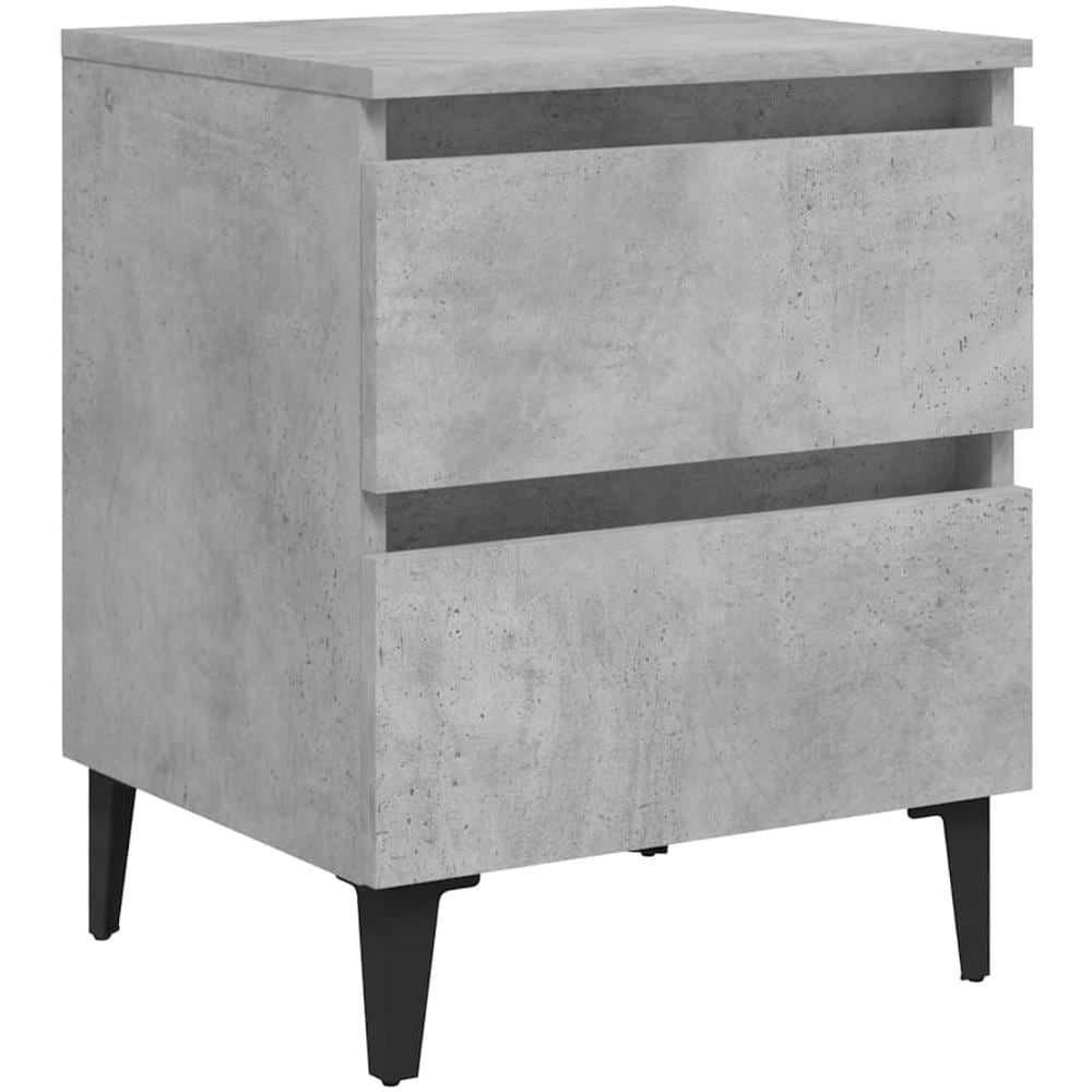 Comodino Grigio Cemento 40x35x50 cm in Legno Multistrato - Foto 2