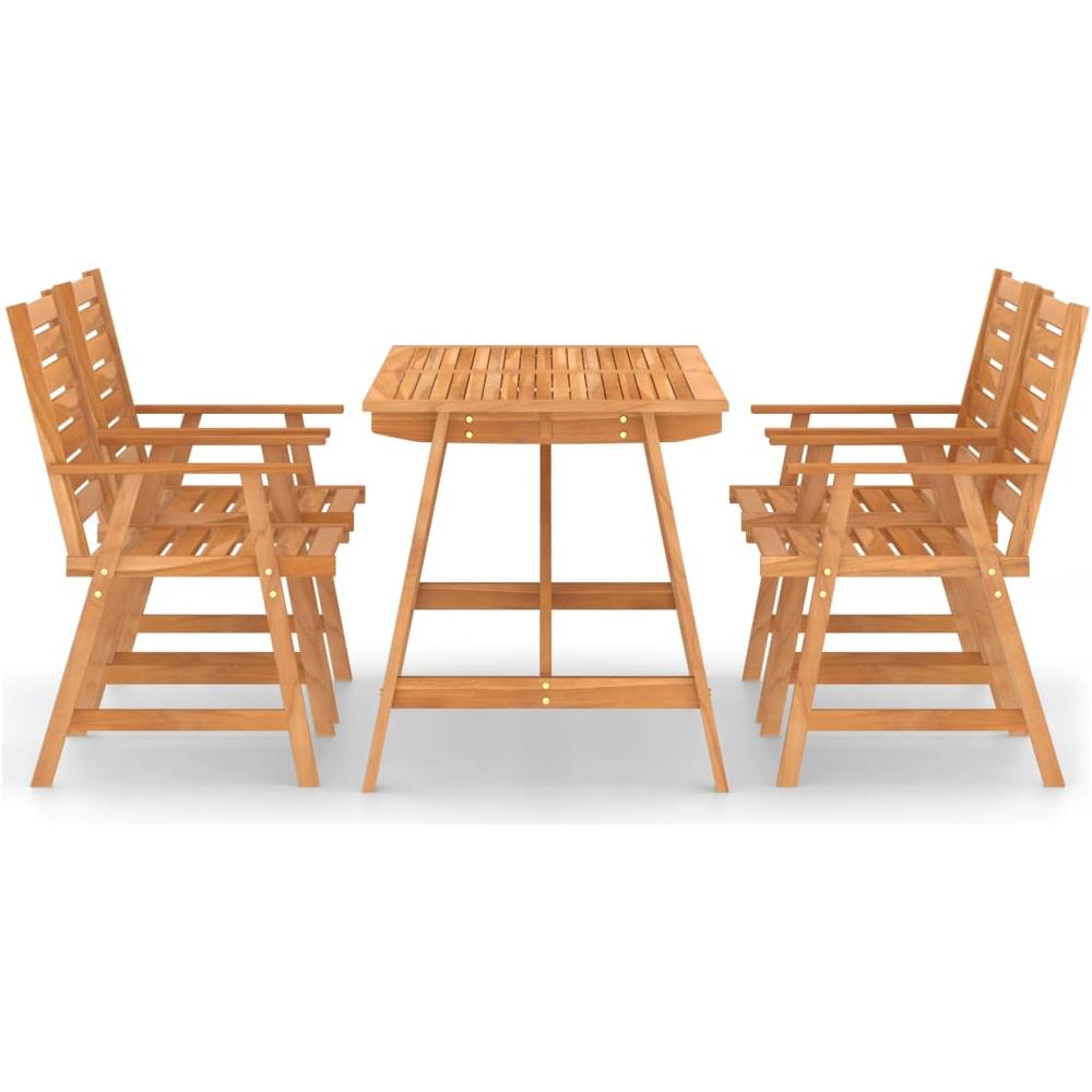 Set da Pranzo da Giardino 5 pz in Legno Massello di Acacia - Foto 2