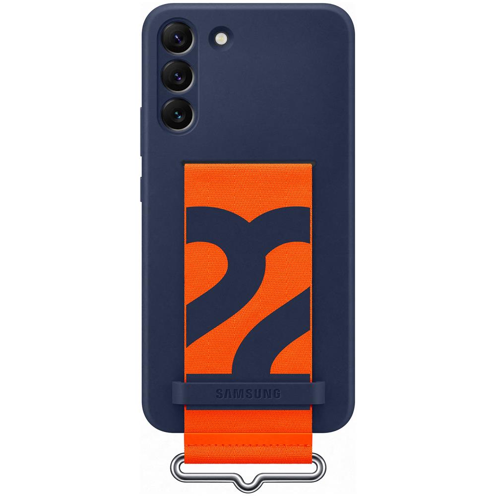 Silicone Cover With Strap Navy Galaxy S22 Plus - Foto 1
