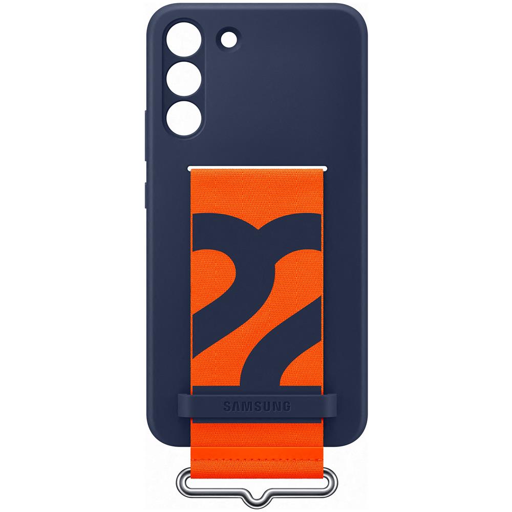 Silicone Cover With Strap Navy Galaxy S22 Plus - Foto 4