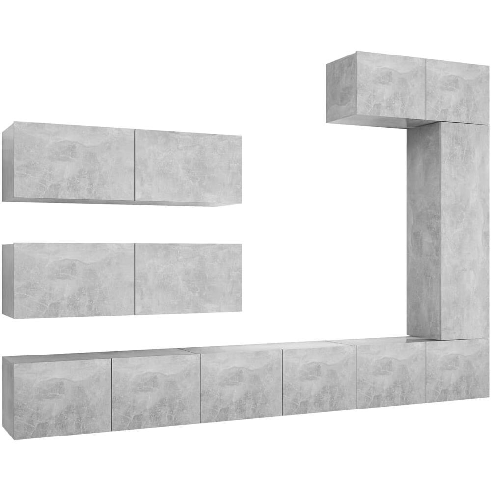 Set Porta Tv 7 Pz Grigio Cemento In Truciolato - Foto 2