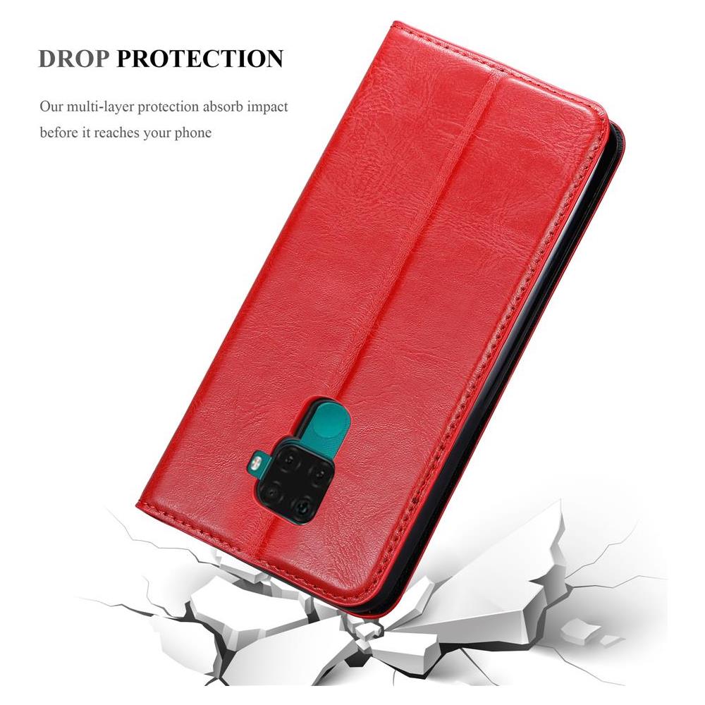 Custodia Compatibile Con Huawei Mate 30 Lite In Rosso Mela - Coperchio Protettiva Con Chiusura Magnetica, Funzione Stand E Tasca Per Le Carte - Foto 8