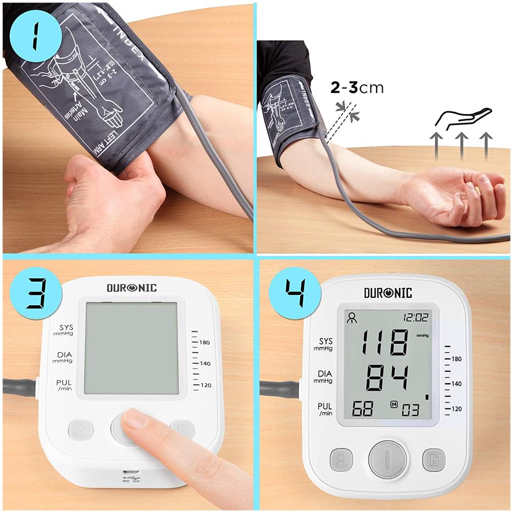Bpm200 Misuratore Di Pressione Sanguigna Automatica Da Braccio - Ampio Display Lcd - Memoria Fino A 99 Misurazioni - Manicotto Da 22 - 36 Cm - Rivelamento Di Aritmia - Foto 6