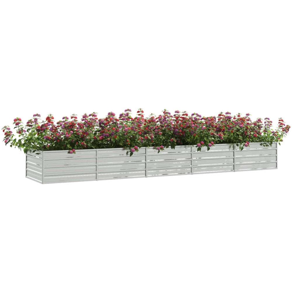 Letto Rialzato Giardino 400x80x45 cm in Acciaio Zincato Argento - Foto 2