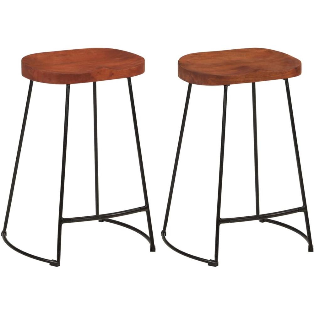 Sgabelli Da Bar Gavin 2 Pz 45x40x63 Cm Legno Massello Di Mango - Foto 1