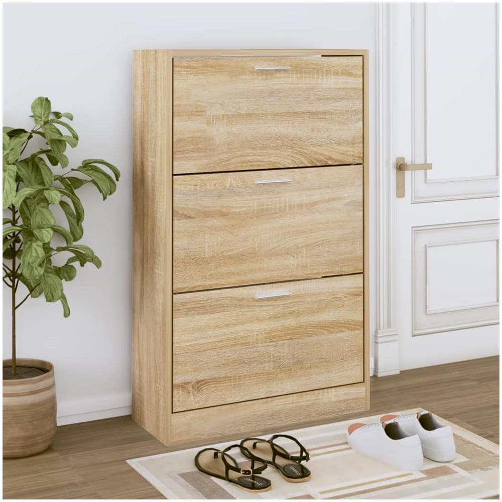 Scarpiera Rovere Sonoma 63x24x103 Cm In Legno Multistrato - Foto 1