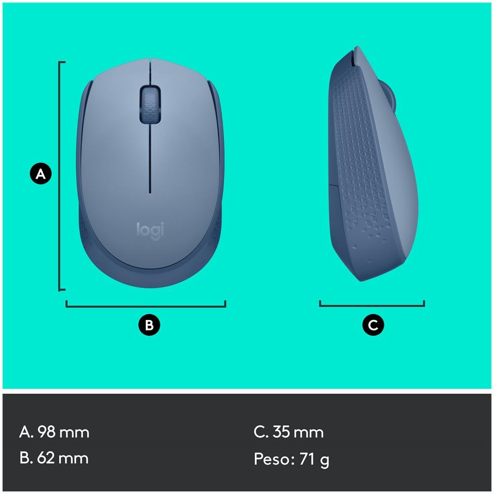 M171 WIRELESS MOUSE - BLUEGREY - Foto 13