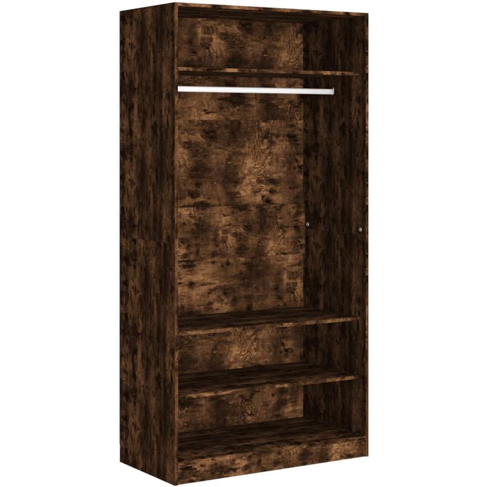 Armadio Rovere Fumo 100x50x200 Cm In Legno Multistrato - Foto 2