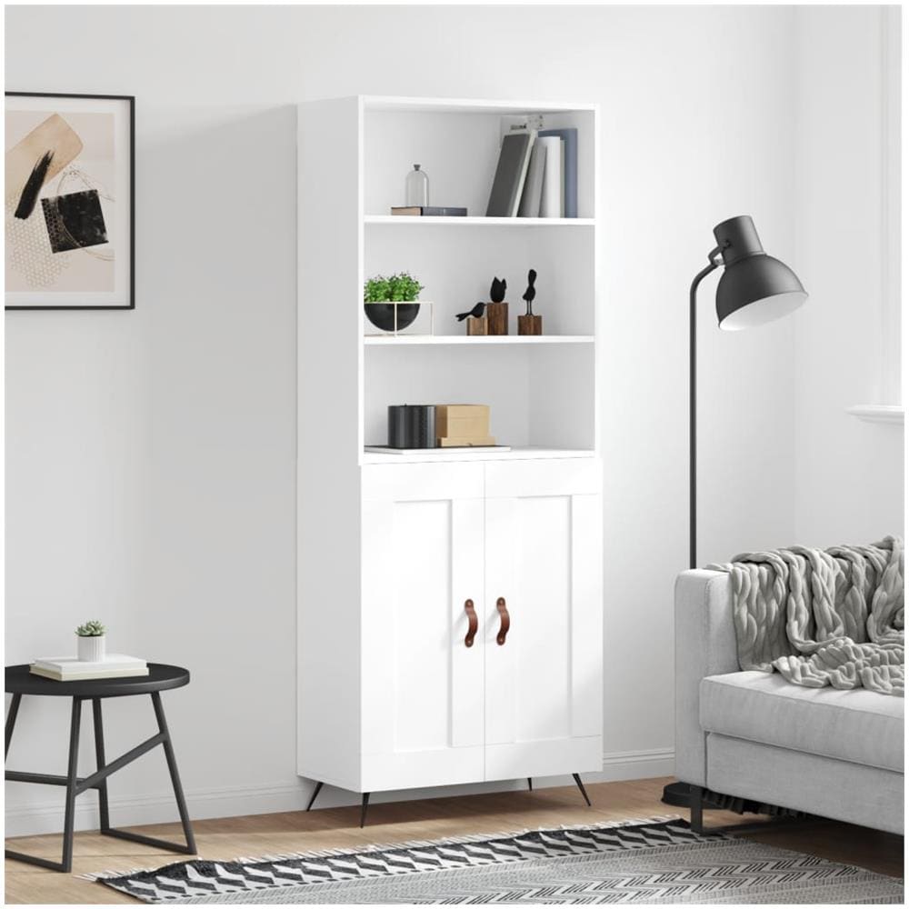 vidaXL Credenza bianca 69,5x31x115 cm Materiale a base di legno - Credenze