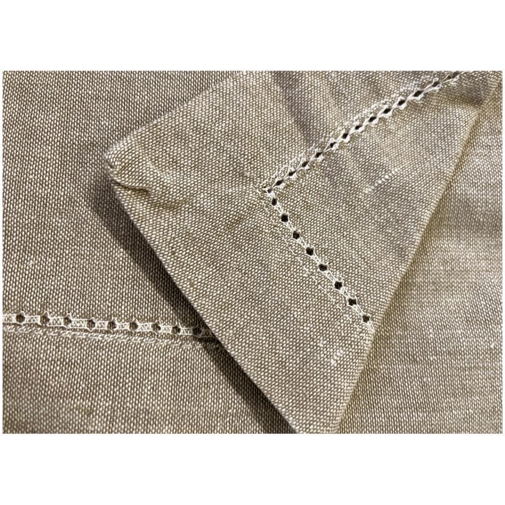 Tovaglia Cucina Soggiorno In Cotone Con Orlo A Giorno In Tinta Unita Vari Colori Ajour 140x180cm Tortora Melange - Foto 4