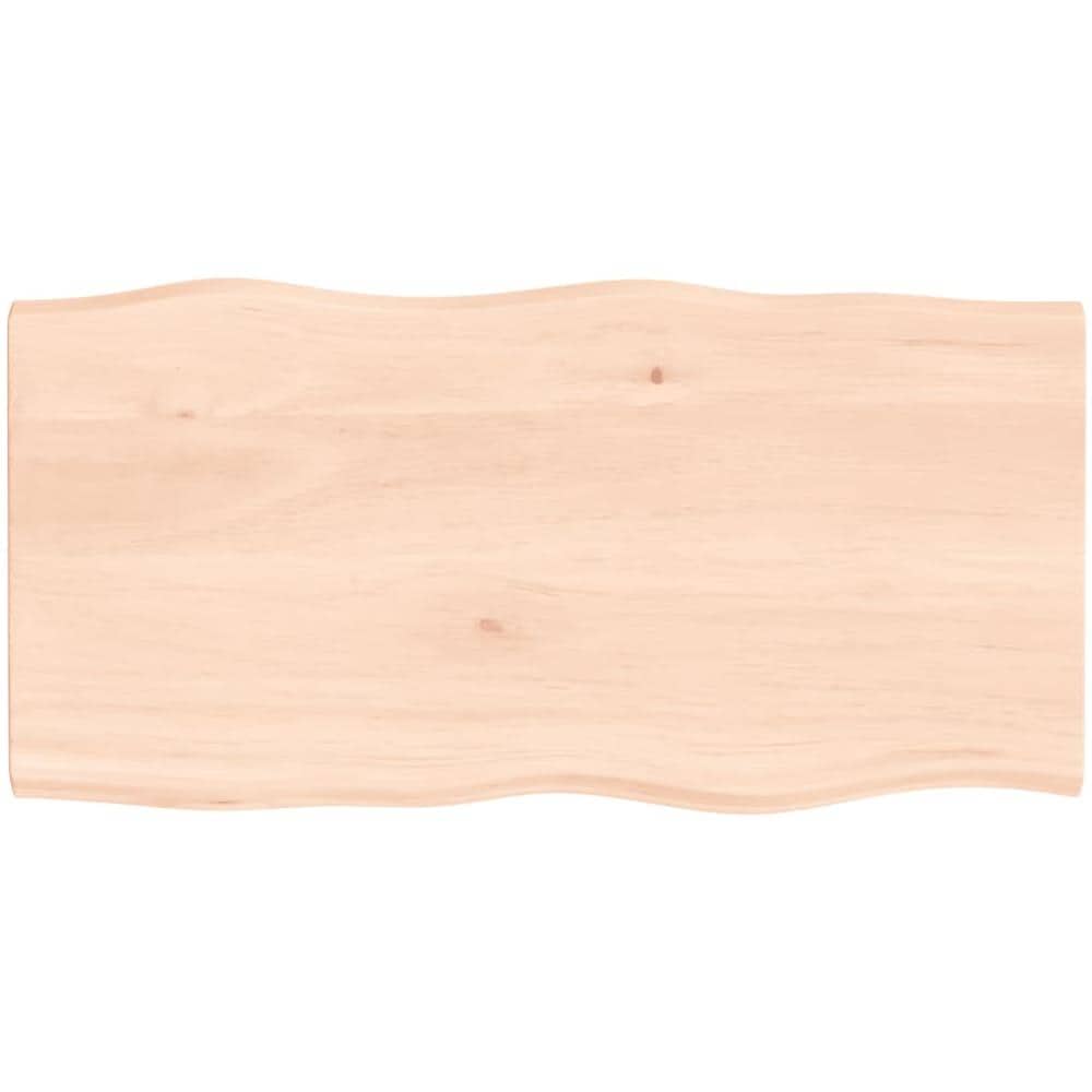 Piano per Tavolo 80x40x2 cm in Rovere Non Trattato Bordi Vivi - Foto 1